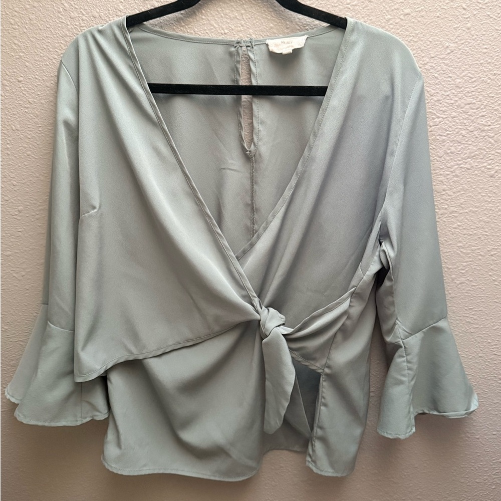 Grey/Blue En Elly Dressy Blouse